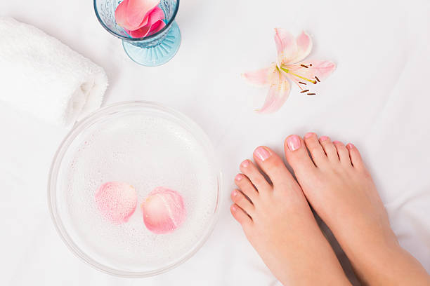 istock Womans feet after a pedicure 519549343