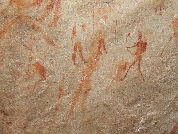 san/khoikhoi rock obrazy w cedarberg góry w republice południowej afryki - powder paint tribal art colors art zdjęcia i obrazy z banku zdjęć