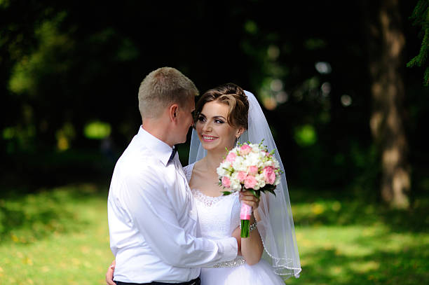 istock Happy bride and groom on their wedding 519550398