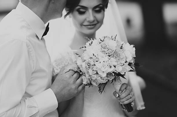 istock Happy bride and groom on their wedding 519550680