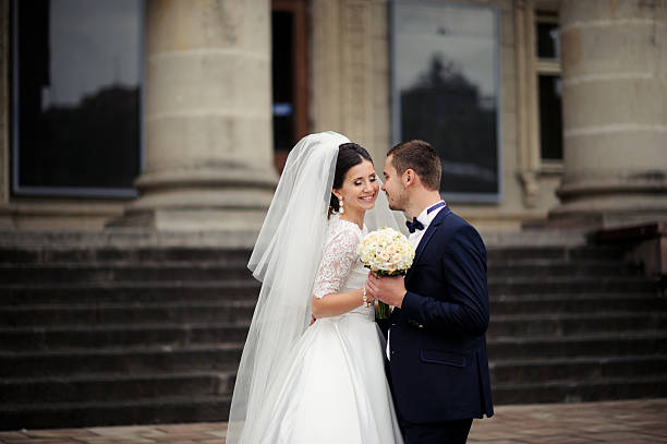 istock Happy bride and groom on their wedding 519551962