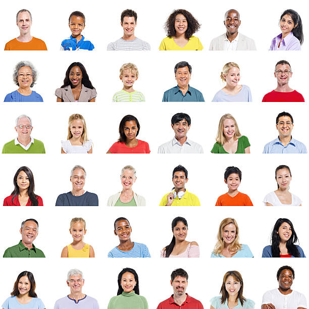 istock Large group of Diverse People on White Background 519555703