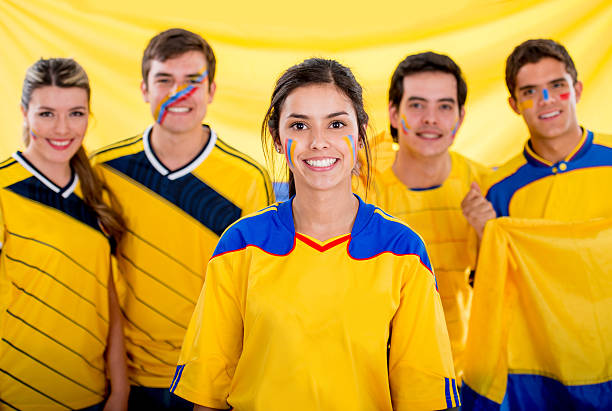 istock Football fans supporting Colombia 519555931