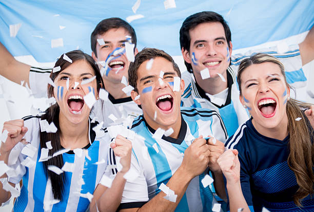 istock Group of soccer fans 519555961