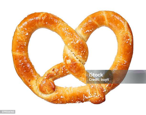 Pretzel Isolated On White Background Salt And Soft Stock Photo - Download Image Now
