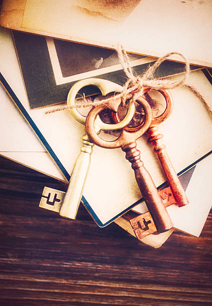 istock Old Keys with Old Books and Photos 519556425