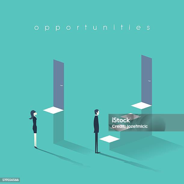 Gender Equality Concept With Man Versus Woman Symbol Businessman Vs Stock Illustration - Download Image Now