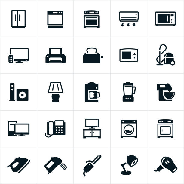ilustrações de stock, clip art, desenhos animados e ícones de ícones de aparelhos domésticos - toaster