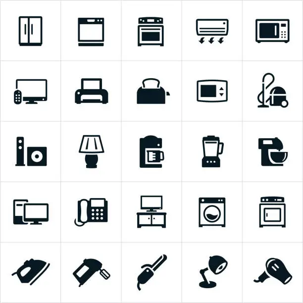 Vector illustration of Household Appliances Icons