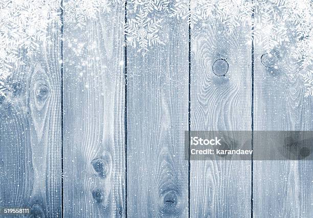 Blue Wood Texture With Snow Stock Photo - Download Image Now - Blue, White Color, Wood - Material