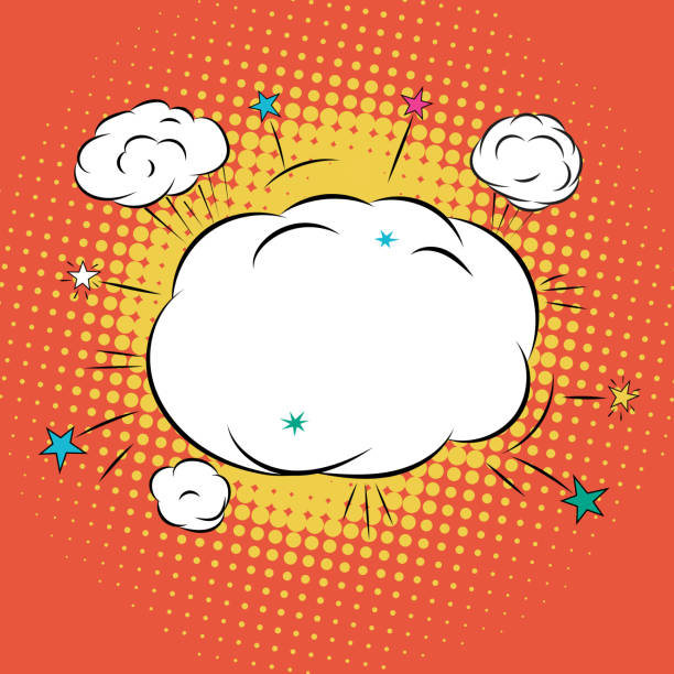 ilustrações de stock, clip art, desenhos animados e ícones de nuvem de balões de texto de banda desenhada - comic book cartoon poof exploding