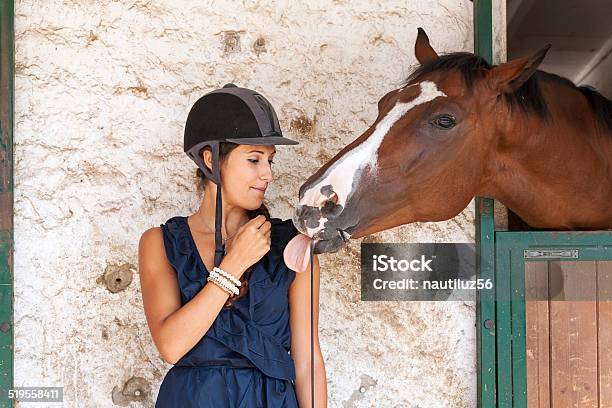 Horsewoman With His Horses Stock Photo - Download Image Now - Activity, Adult, Animal