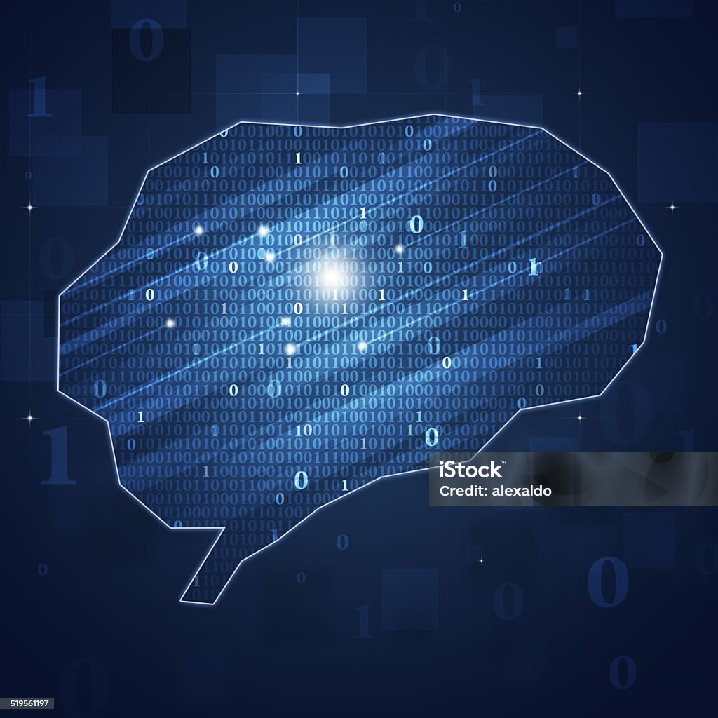 Binary Code Brain Concept Background Stock Illustration - Download ...