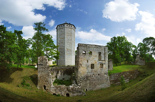 Castle ruins and tower at Paide