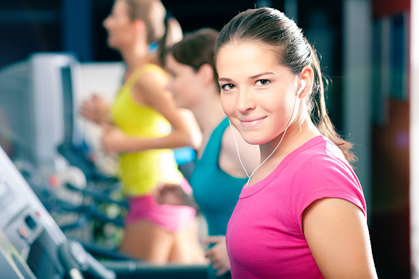 istock Running on treadmill in gym 519571423