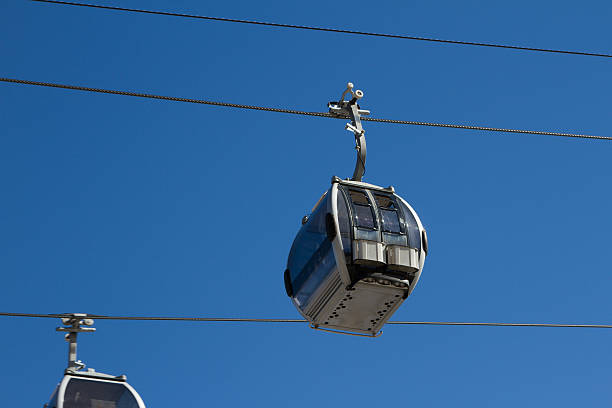 funicular road - overhead cable car summer ski lift scenics fotografías e imágenes de stock