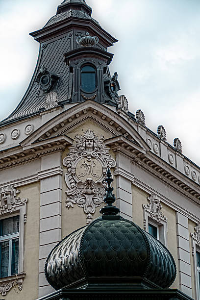 istock Facade on classical building with ornaments and sculptures 519574791