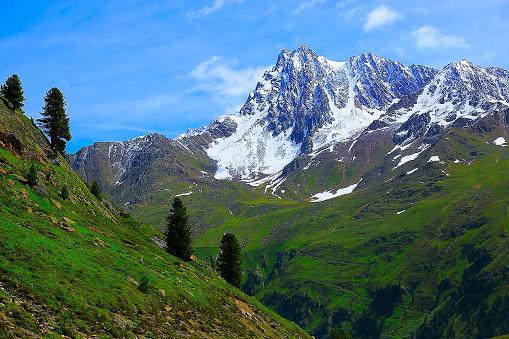 Austrian Tirol Alpine landscape near Innsbruck, Hohe Tauern, Kaunertal Mountain road