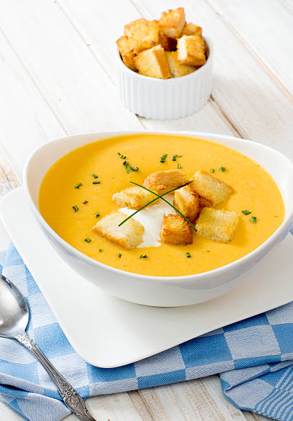 istock Delicious soup and crutons 519576151