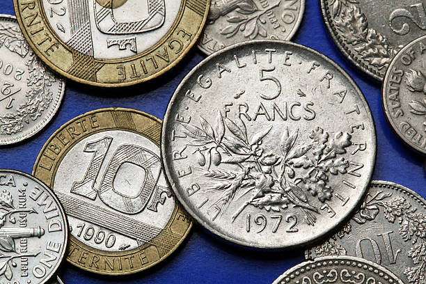 münzen von frankreich - french coin stock-fotos und bilder