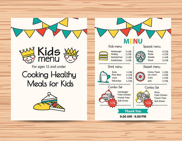 kids meal menu vector template ,Restaurant menu design vector art illustration