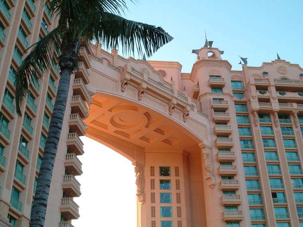 Atlantis resort in Bahamas Nassau, Bahamas - October 28, 2002 : Luxurious Atlantis Resort hotel in Paradise Island.　 The photograph is the location of the suite this hotel finest. atlantis bahamas stock pictures, royalty-free photos & images