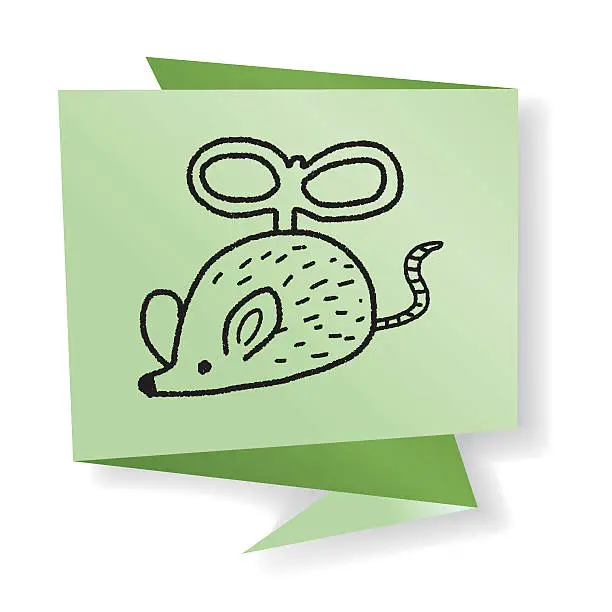 Vector illustration of doodle toy mouse