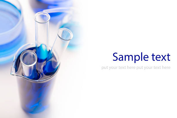 Test tubes with chemical reagent (or water)  isolated on white