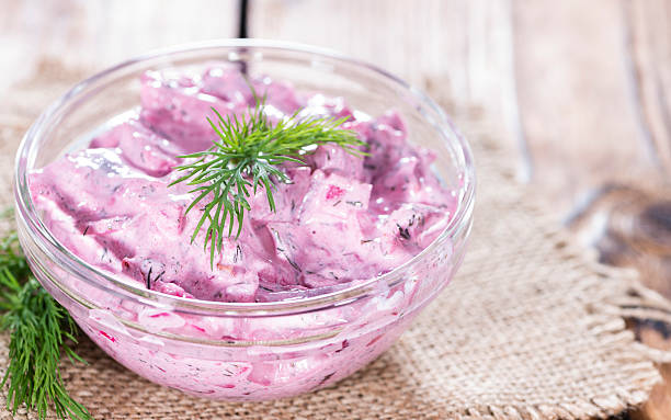 istock Portion of Herring Salad (with beet) 519586939