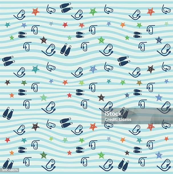 Diving Pattern Seamless Background Stock Illustration - Download Image ...