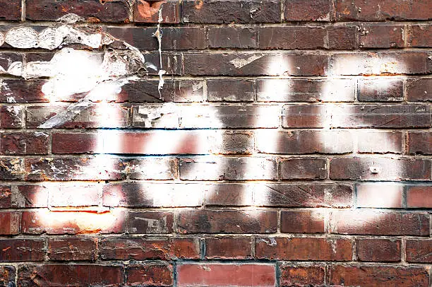 2015 on brick wall, street art style