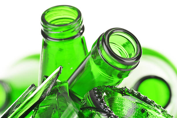 istock Pieces of broken glass over white background. Recycling 519591781