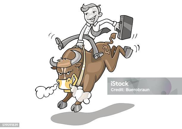 Stock Market Bull Stock Illustration - Download Image Now - Bull Riding, Illustration, Beginnings