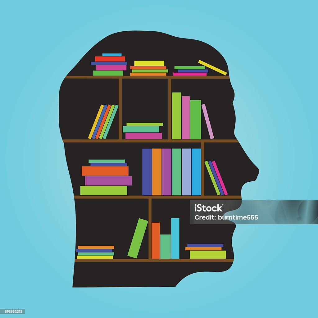 Head Library Wizard Head Library Flat Concept Vector Illustration Stock Illustration ...