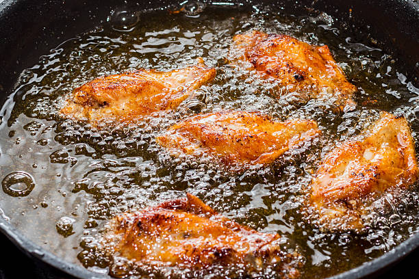 istock Chicken frying in a pan 519609732