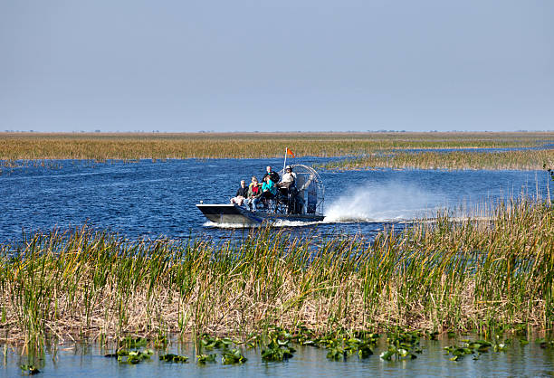 aerobarco ecotour-parque recreativo sawgrass - propelled - fotografias e filmes do acervo