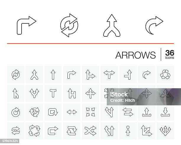 Arrows And Direction Vector Icons Stock Illustration - Download Image Now - Activity, Arrow Symbol, Back Arrow