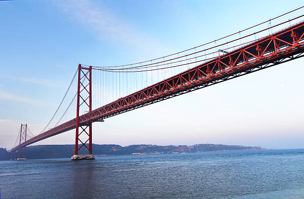 istock Red bridge at sunset, Lisbon, Portugal 519616010