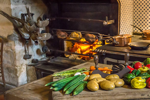 Food consumed in the Middle Ages stock photo