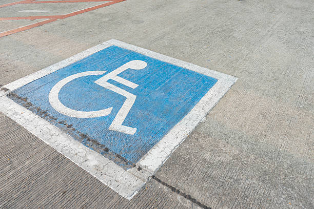 istock Disability symbol painted on the floor 519618472
