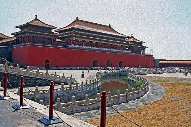 istock Forbidden City in Beijing, China,  oil paint stylization 519619157