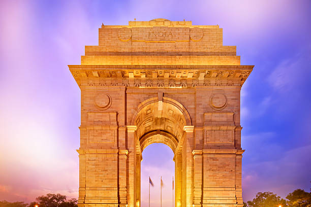 istock India Gate in New Dehli at dusk 519619412