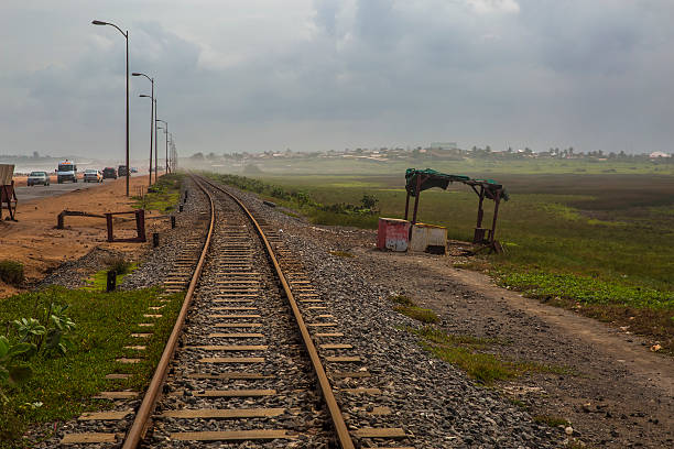Old rail line in Ghana, West Africa stock photo