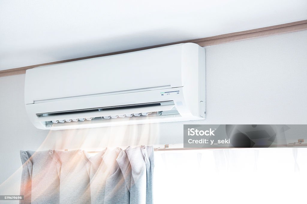 Air conditioner blowing warm air Air Conditioner Stock Photo