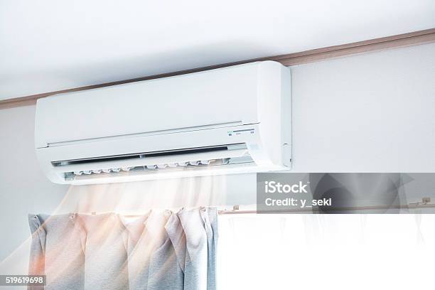 Air Conditioner Blowing Warm Air Stock Photo - Download Image Now - Air Conditioner, Split - Croatia, Small