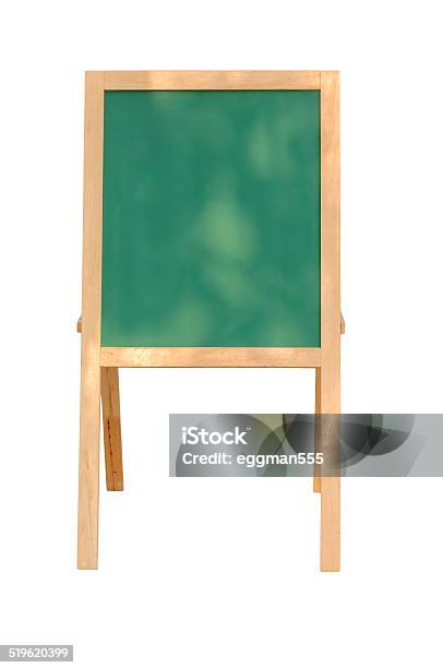 Empty Green Board With Wooden Frame On White Background Stock Photo - Download Image Now