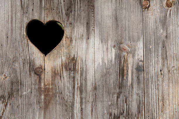 istock Vintage toilet door with heart 519620467
