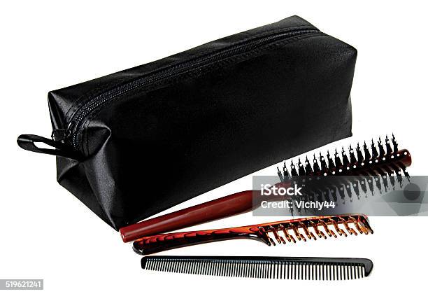 Professional Comb Set In Bag Color Black Stock Photo - Download Image Now - Adult, Bag, Beautiful Woman