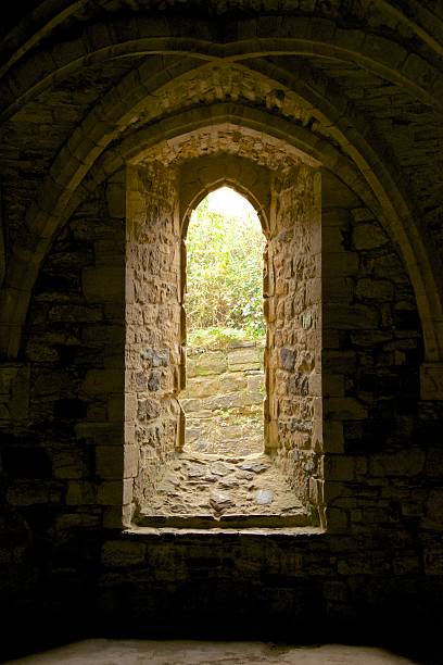 istock Arched window and vaulting in Battle Abbey 519622305