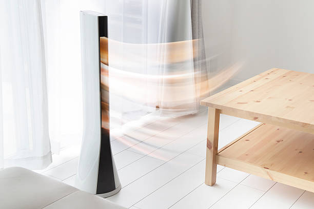 istock Electronic tower fan blowing warm air 519622786